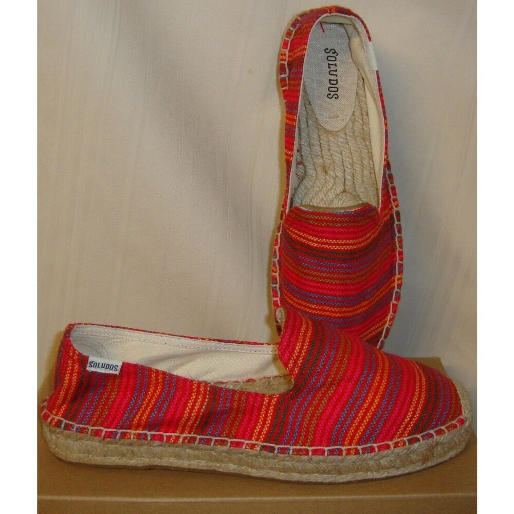 Soludos Stripped Platform Smoking Slipper Espadrille Slip on Shoes Women's 9.5